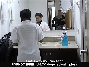 OPERACION LIMPIEZA lesbian scissoring with scorching maid