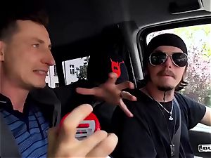bums BUS - filthy conversing German honey pokes in the van